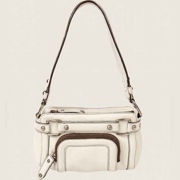 Banana Republic Stylish White and Brown Leather shoulder Bag - Picture 1 of 10